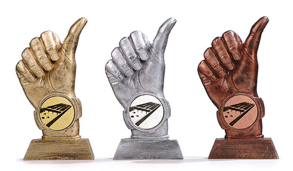 AK5400 Resinbeeld Neutraal Duim groot goud-zilver-brons
