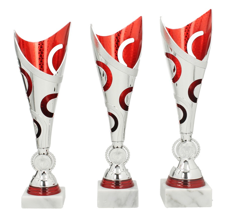 AS3115 Kunststofbeker Rood-Zilver