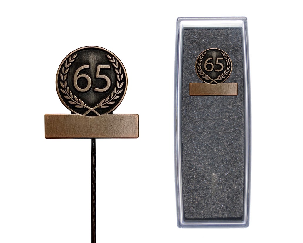 65 jaar Jubileumspeldje Artnr. 56