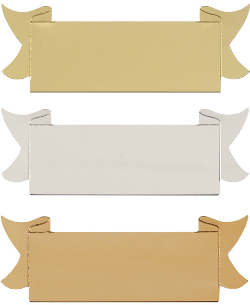 F401 Graveerplaatje goud-zilver-brons 34 x 95 mm
