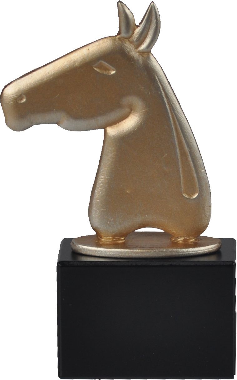 Paard Metaalstandaard goud BEL032