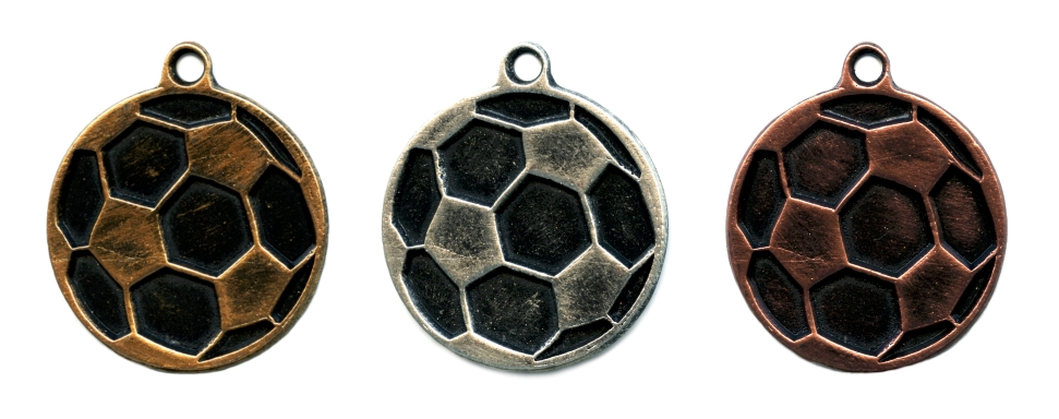 Voetbal Medaille goud-zilver-brons MTL818