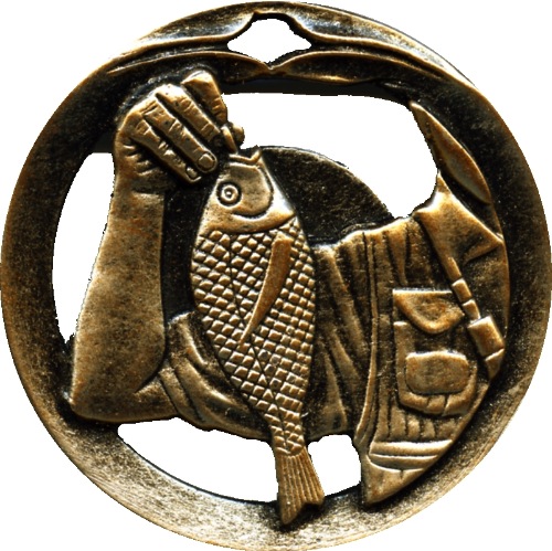 Vissen Medaille goud-zilver-brons MTL916